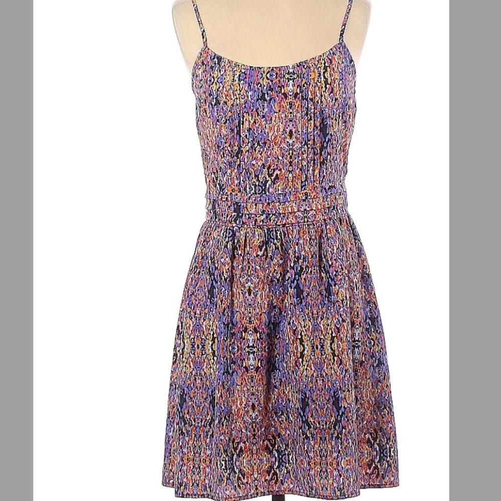Aqua Floral Multicolored Mini Dress Size XS